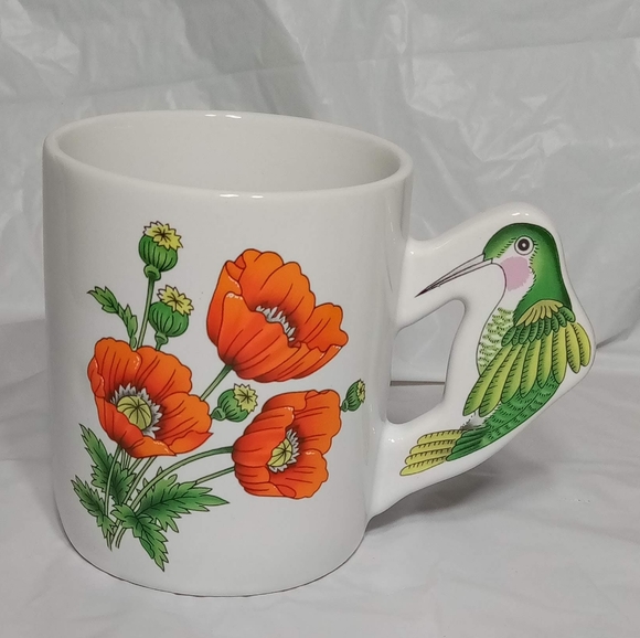 Set of 4 PMC Hummingbird Floral Coffee Mugs - Picture 3 of 11